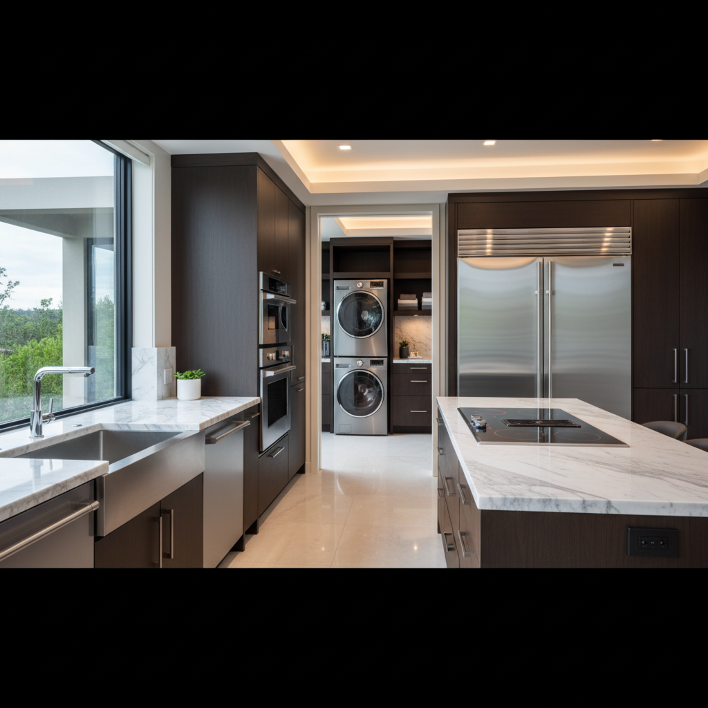Premium household appliances in a luxury home environment